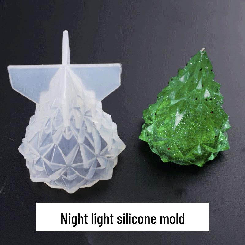 3D Epoxy Faceted Christmas Tree Mold: Night Light & Tabletop Ornament Silicone Mold