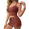 Women's Casual Lace Lace Camisole Vest Pajama Set For Home Wear Vest Pajama Set For Home Wear