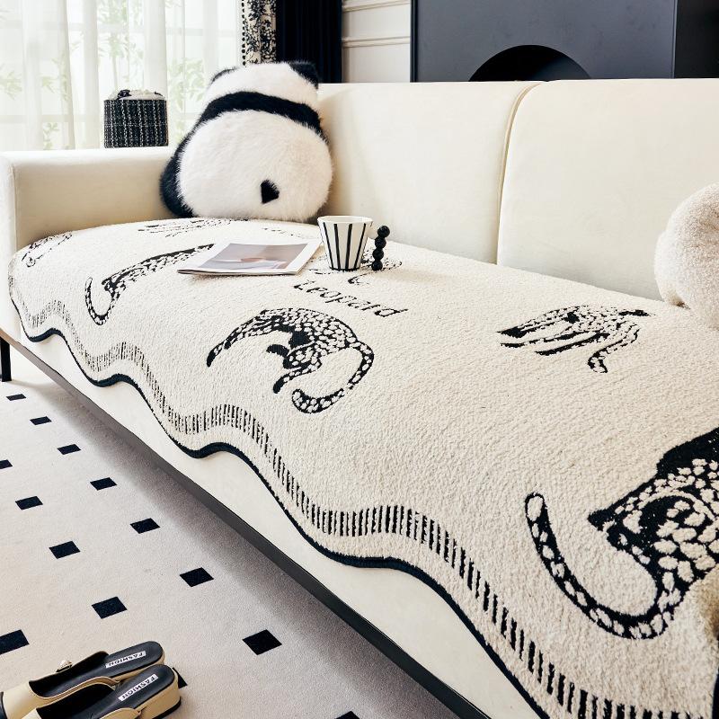 

Special-shaped sofa cushion Mao Mao yarn thickened to keep warm 2025 winter new straight row sofa cushion non-slip and anti-cat scratch cover 90*90cm