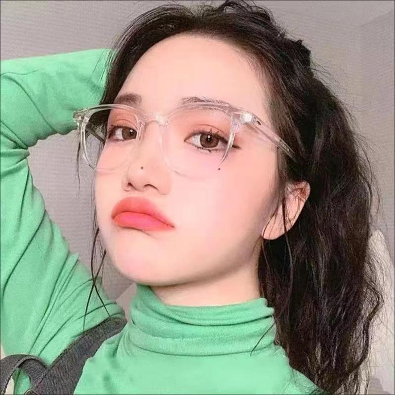 Retro Reis Nagel Kurzsichtigkeitsbrille Flache Brille Damen Ultraleicht Schwarz Große Fassung Brillengestell