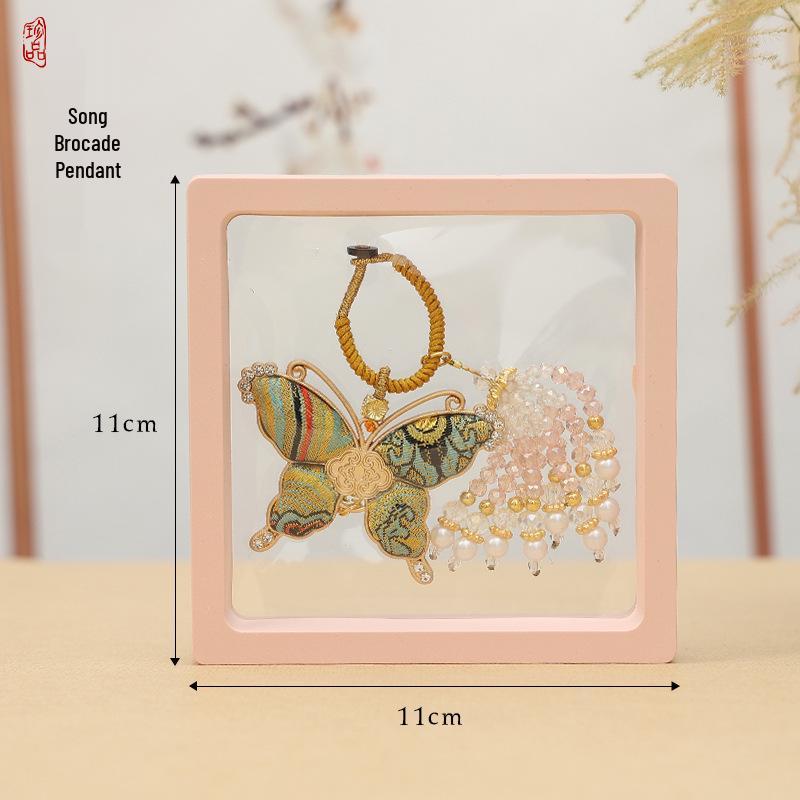 Crystal Tassel Horse Pendant Sachet: Cultural Brocade Keychain Gift