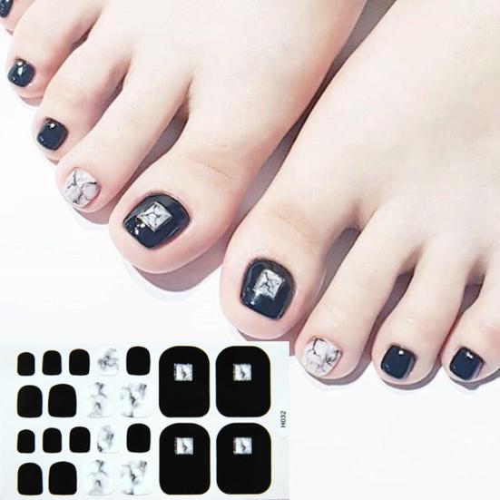 Heart Moon Smile Waterproof Toe Nail Sticker Full Cover Decal Adhesive Wrap