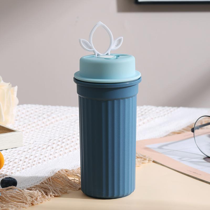 Simple Plastic Water Bottle Sealed Portable Coffee Cup for Office Outdoor 350ml KTY