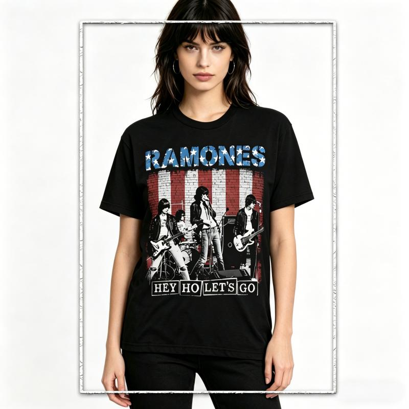 The Ramones Band Punk Rock 50th Anniversary Unisex Women T Shirt Unisex Cotton Short Sleeve Y2k Oversized Vintage Tees Popular Tops