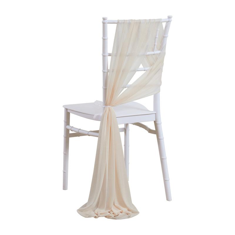 2pcs Chiffon Chair Sashes Wedding Chair Decoration 20x250cm for Wedding Aisle Party Banquet Event Baby Shower