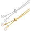 Copper-Plated Real Gold Pearl Diy Pull-Up Bracelet, Buckle Bracelet Tail Chain Adjustable Jewelry Accessories Vl135