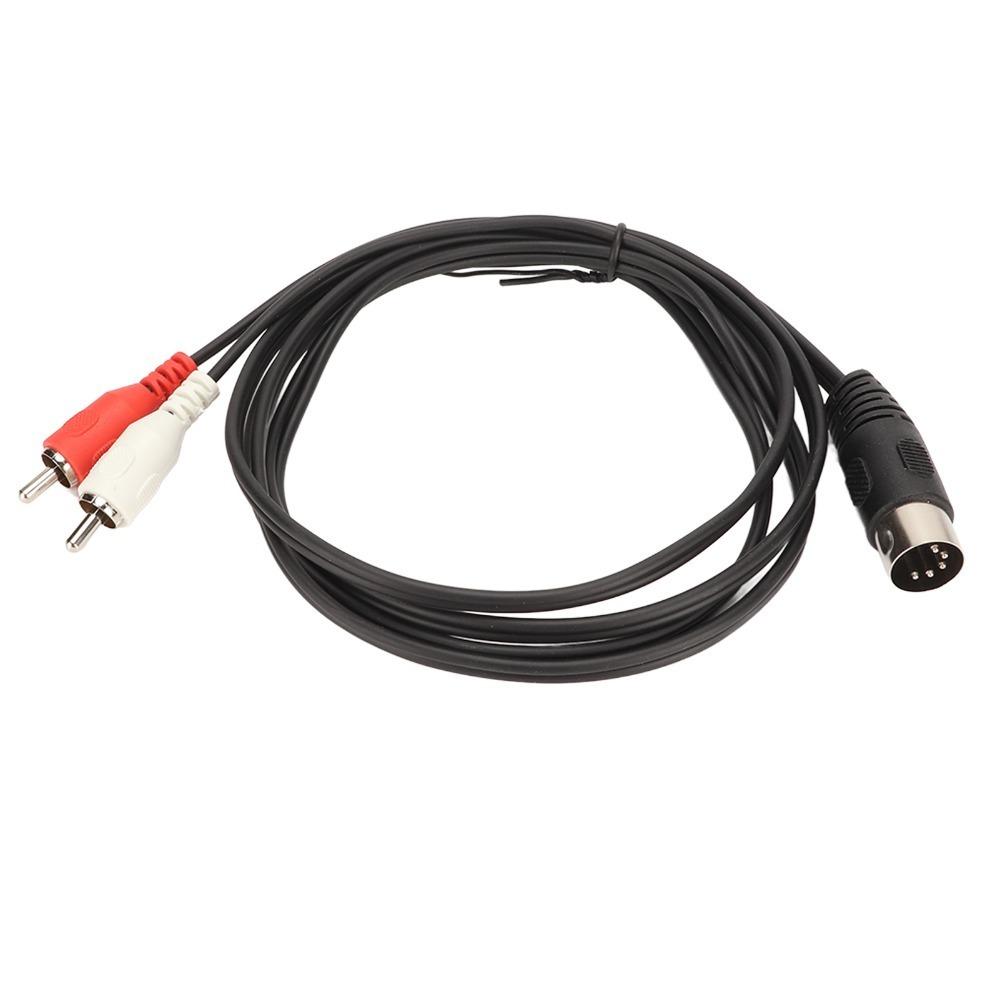 

PVC Wire Cover 5 Pin Din Male to 2RCA Male Cable Plug and Play Flexible Converter Cable 1.5m/4.9ft