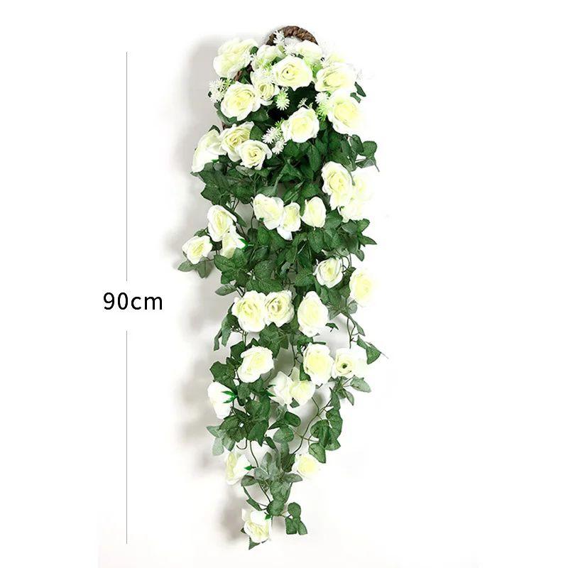 1/3pcs Artificial Flowers Rattan Fake Plants Vine Wall Hanging Roses Home DIY Wedding Garden Wreath Decor Christmas Decorative