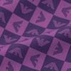 Emporio Armani Checkered Eagle Cotton Woven Trunks (M/L), Front-Opening, Men's Underwear, Size M (Japanese Size), 54250001, Purple, Size 73