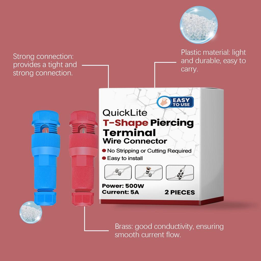 T-type Piercing Terminal Wire Connector Wire Connection Easy And Quick Terminal Connector Portable Wire Connection Terminal