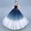 Gradient Black Blue Fashion Doll Clothes For Barbie Doll Dress Wedding Dresses Outfits For 1/6 BJD Doll Toys For Children