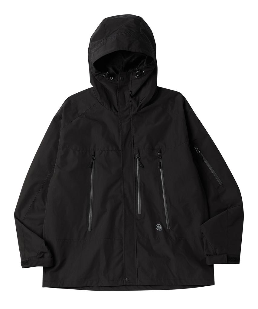 Travel 3-Layer Summit Hood Windbreaker Black