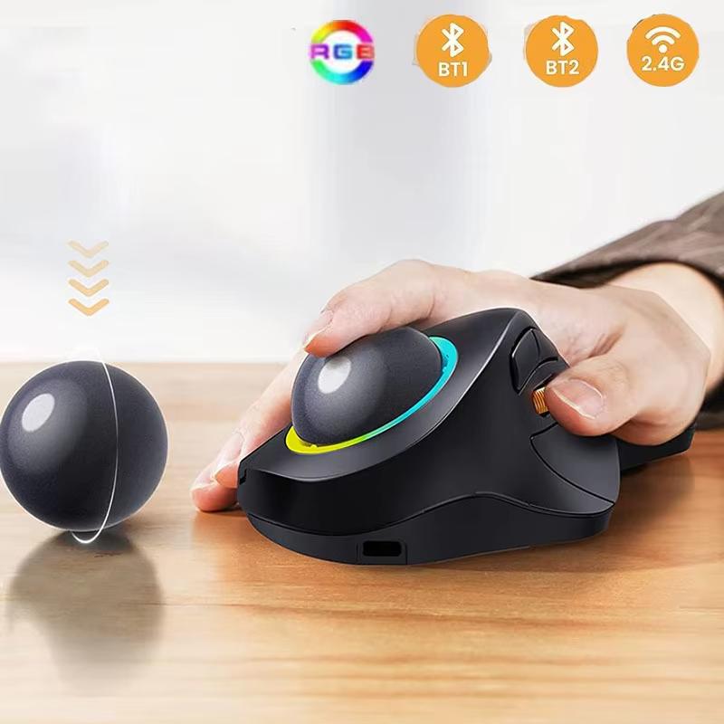 Trackball Mouse JOMAA RGB Ergonomic Bluetooth Mouse