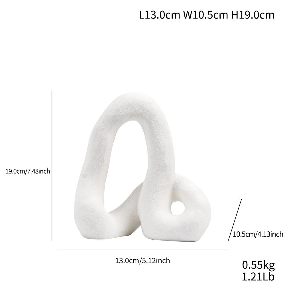 Ceramiczne Rękodzieło Geometrycznie Wygięta Fajka Abstrakcyjna Pusta Krzywa Figurki Dekoracyjne Akcesoria do Dekoracji Domu