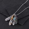 Takahashi Feather Pendant Necklace: Trendy Japanese and Korean Design for Men and Women, Retro Leaf Long Sweater Chain Accessory.