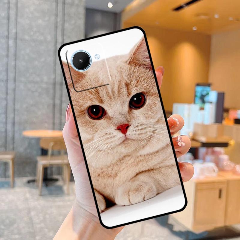 

Чехол для британской короткошерстной кошки для Realme C55 C33 C31 C35 C30 C11 C15 C25s C21Y GT Neo 5 3T 2T 8 9 10 11 Pro Plus Realme C35