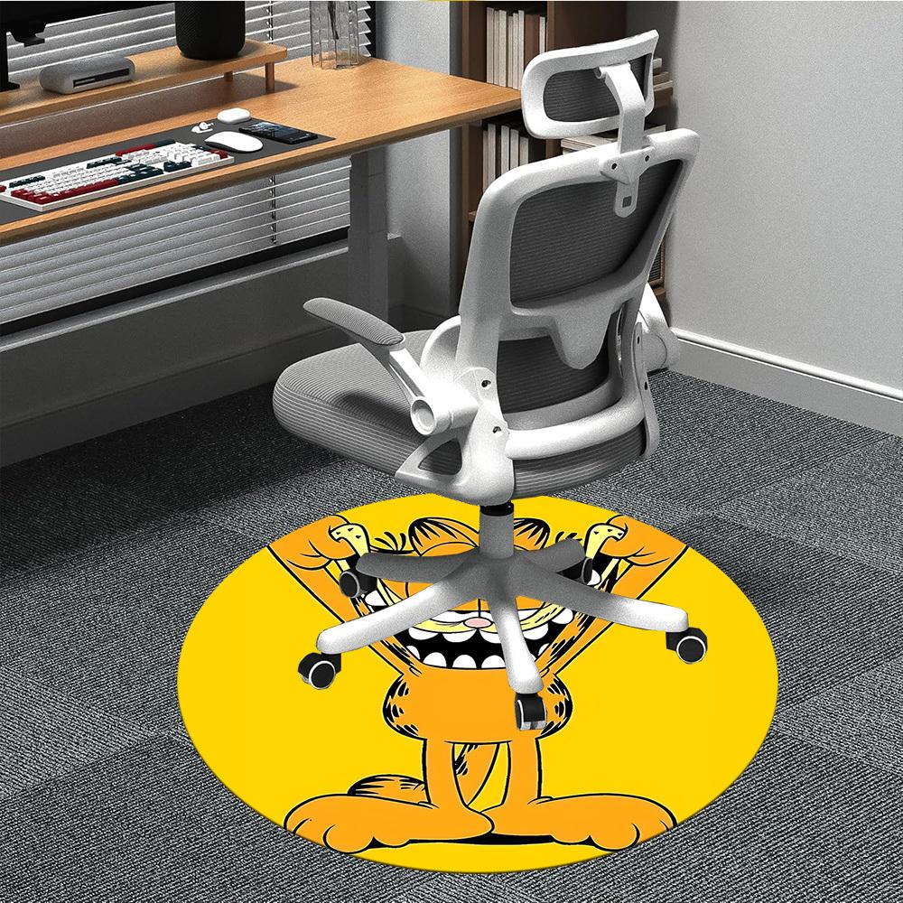 

1pc Garfield Cat Office Round Area Rug, Under Office Chairs Bedroom Living Room Home Decor, Room Deco, Available in Various Sizes165 80cm by 80cm