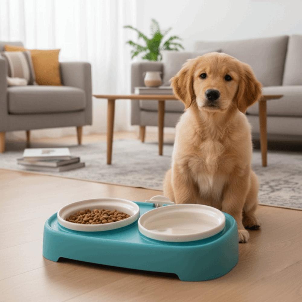 Multi Functional Slanted Pet Feeding Bowl Wall-mountable Detachable Pet Slow Feeder Bowl Anti-Flip Cat Food Bowl Multi-Pet