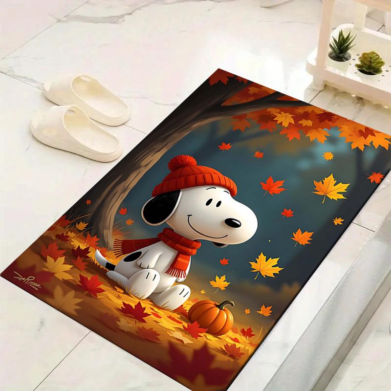 1Pc Snoopy Halloween Night Rug Office Carpet Indoor Outdoor Doormat Nonslip Soft And Comfortable Living Room Christmas Halloween Gift D918102
