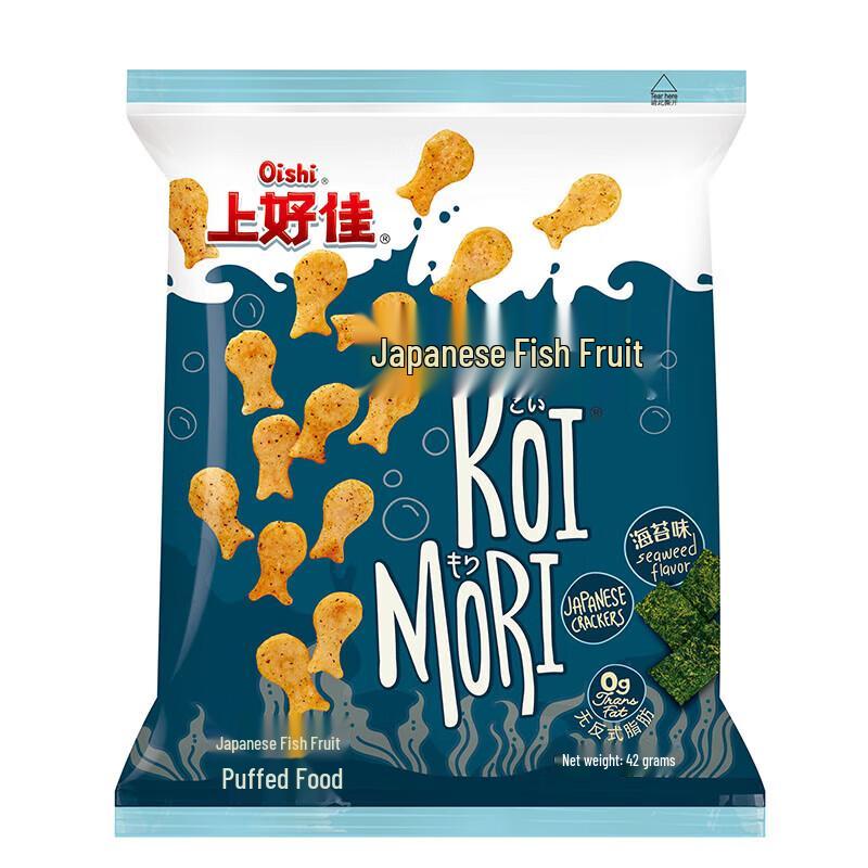 Oishi Japanese Style Fish Snack, Seaweed Flavor