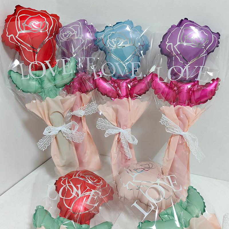 10Pcs Small Size Carnation Shaped Valentines Day Balloon Mini Rose Flower Balloons Mother'S Day Baby Shower Party Decor