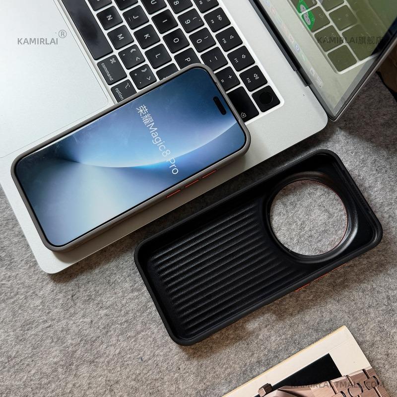 For Honor Magic 8 Pro Case Magnetic Luxury PU Leather Luggage Texture Silicone Cover For Honor Magic8 Pro Dustproof Shell