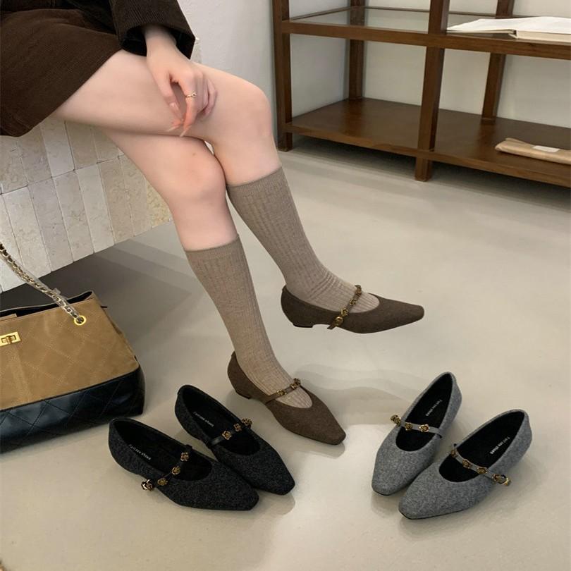2025 autumn single shoes women's head Korean version of niche fashion shoes square root shallow mouth Mary Jane single shoes