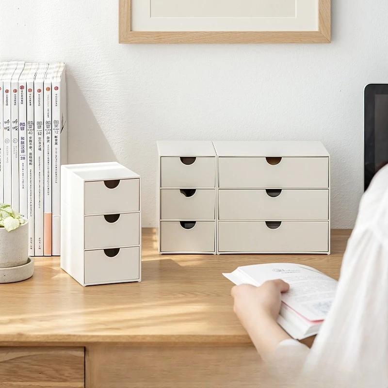 Creative Desktop Drawer Style Storage Box, Office Collection and Organizing Cabinet