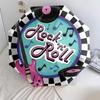 1PC Rock n' Roll Umbrella Portable Folding Umbrella Iron Frame Hole Bone Structure Outdoor Home Umbrella A16