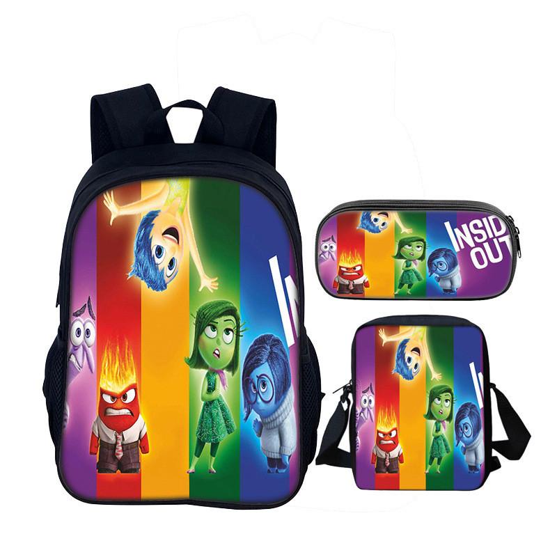 Inside Out 16inch School Backpack Set With Polyester Material For Kids And Teens