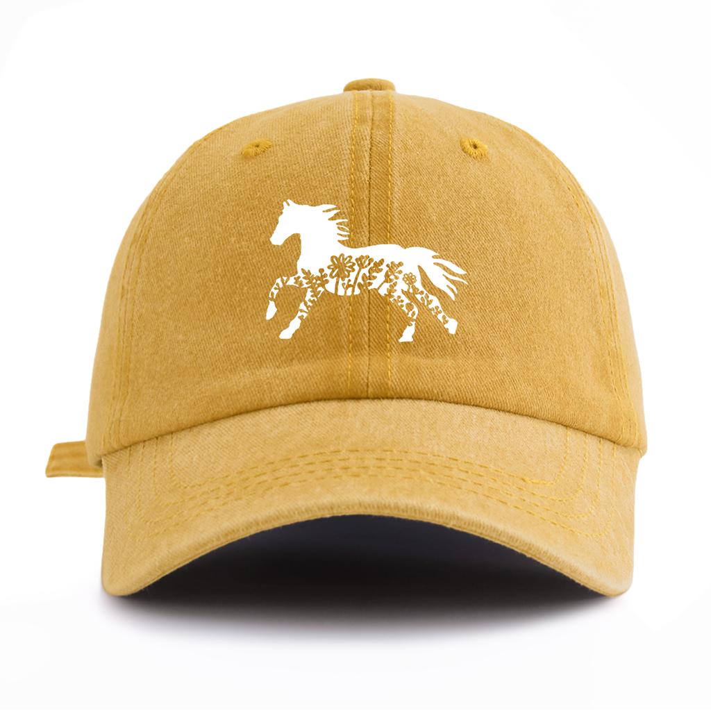 1pc Pinting Horse Print Washed Baseball Cap for Adults  Minimalist Retro Style Casual Soft Adjustable Dad Hat Perfect As Gift
