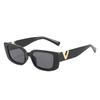 New Sunglasses Metal V Square Fashion Sunglasses Lady Retro Street Po Candy Colored Glasses Ins