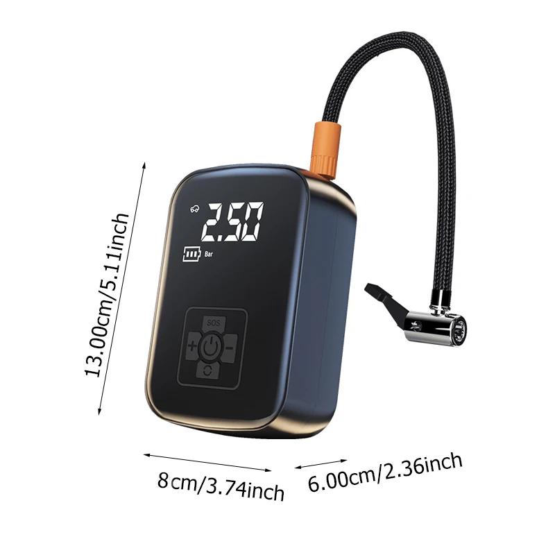 

Беспроводной электрический автомобильный воздушный компрессор для накачивания шин насос для мотоцикла велосипеда лодки АВТО шарики для шин чёрный