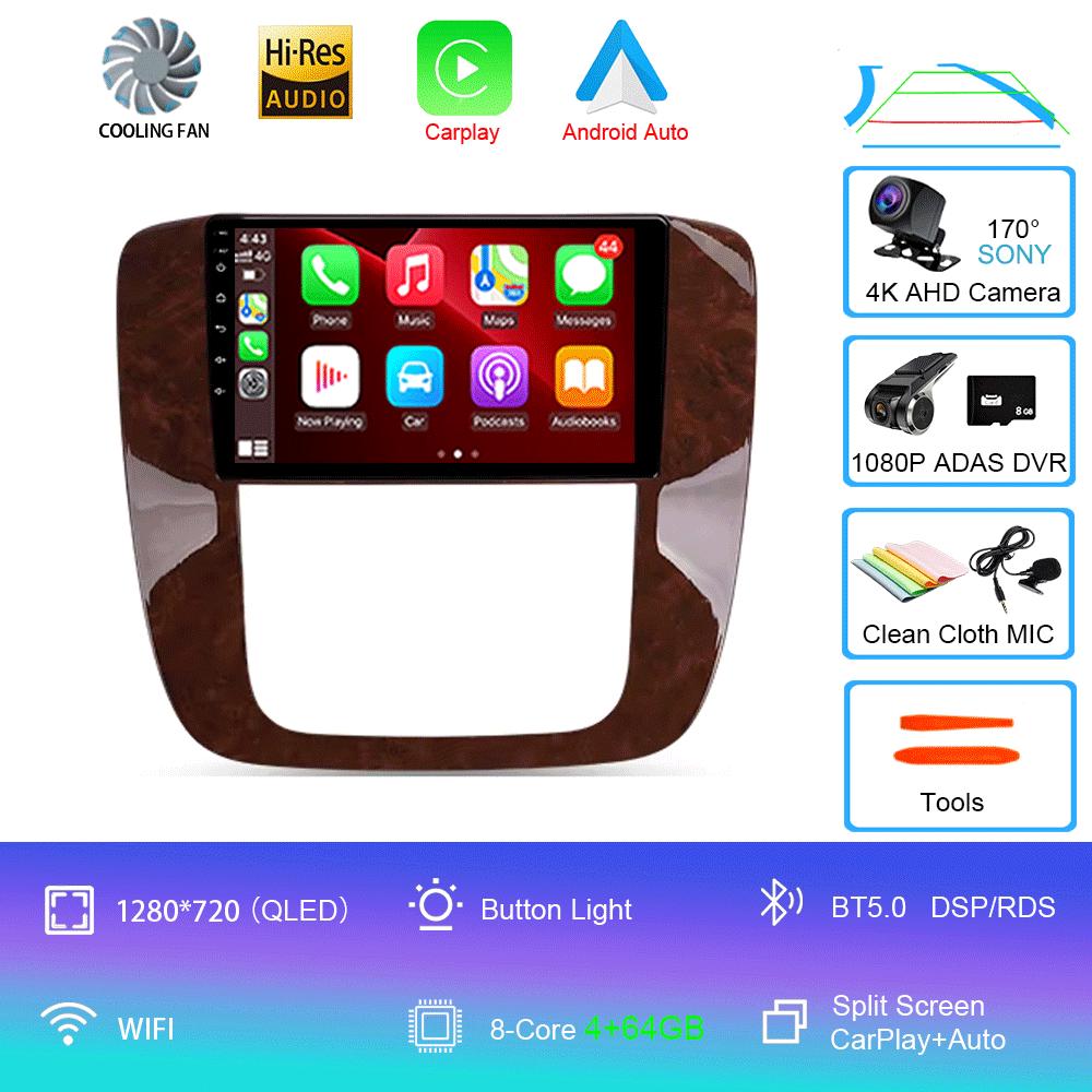 Car Radio Android 14 Carplay Auto Multimedia Player For GMC Yukon Chevrolet Tahoe Suburban 2008 - 2012 E53 X5 M5 2din Autoradio