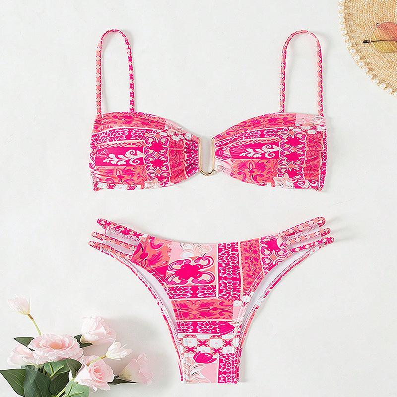 TS JYL-SW210 Triangle Cup Bikini, Lace-Up Two-Piece Swimwear For Beach XS