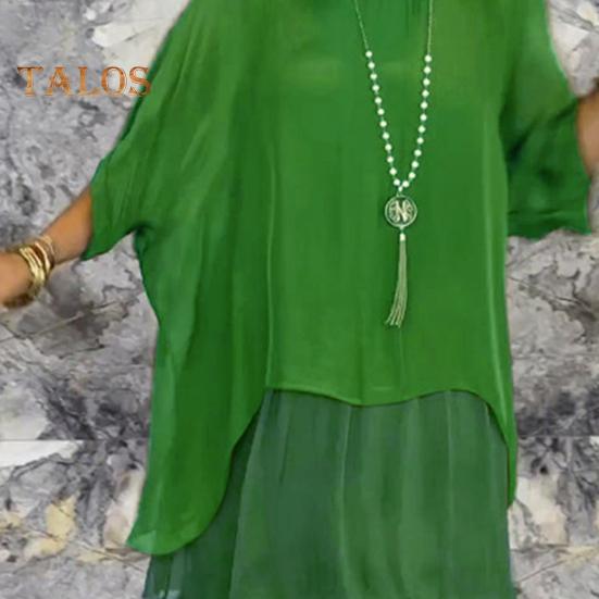 Rochie de seară în straturi, împrăștiate, tiv de tort, mâneci pe jumătate, rochie maxi, mâneci liliac, largi, gât rotund, rochie din șifon pentru petrecere, bal de absolvire