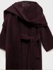 2024 Elegant Solid Woolen Belted Coat with Scarf for European and American Casual Street Fashion
