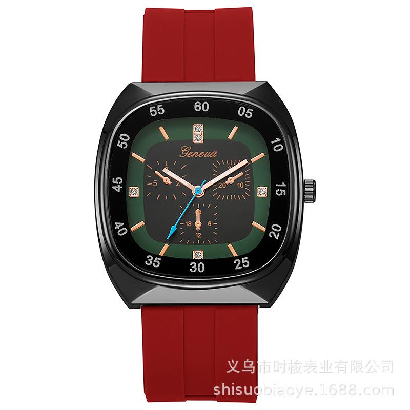 

Мужские спортивные часы квадратные водонепроницаемые кварцевые часы повседневный дизайн часы деловые часы подарок на день рождения красный