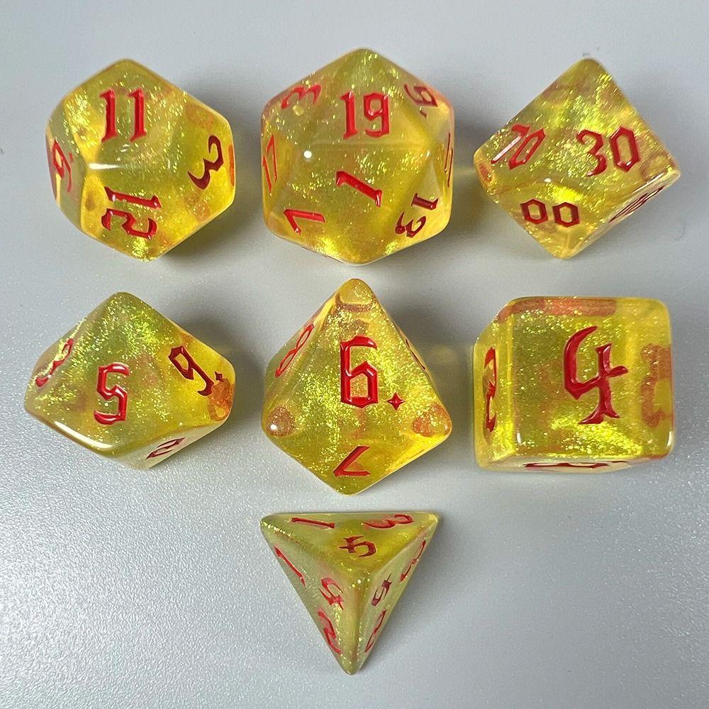 7Pcs/Set Acrylic Polyhedral Dice D4 D6 D8 D10 Game Dice New DND Dice  For TRPG DND