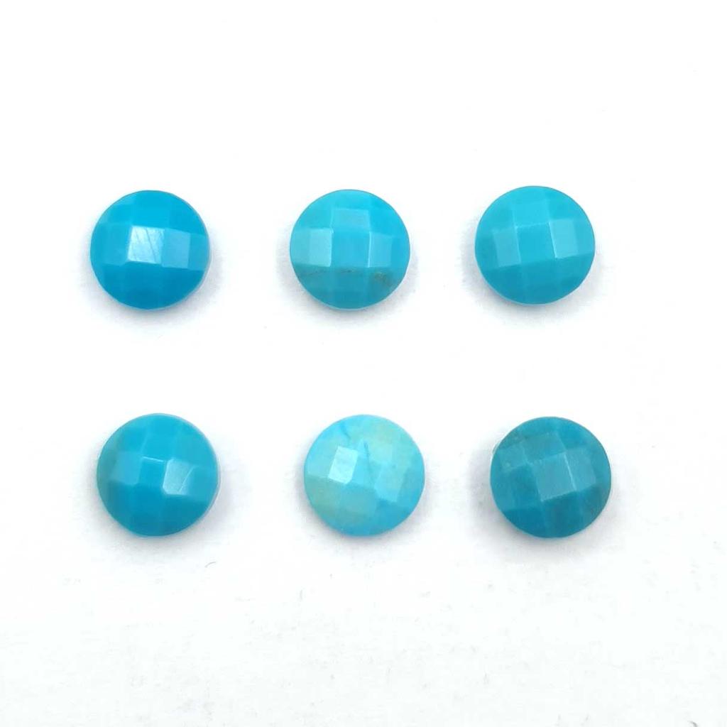 Natural Sleeping Beauty Turquoise Round Briolette Cut Loose Gemstone lot 6 Pcs 6 MM 4 CT For Jewelry Making