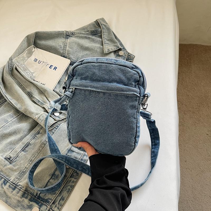 Taška přes rameno Džínová crossbody taška Dámská lehká taška na mobilní telefon