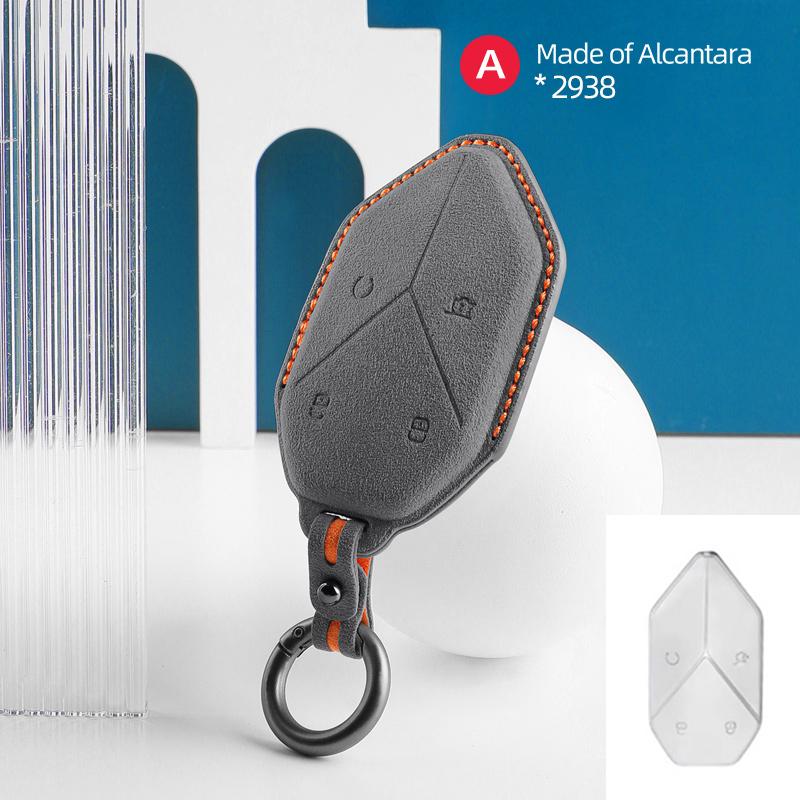 For BYD DMI Formula leopard 5 Car Key Case Alcantara Suede Keychain Cover Shell Protector Auto Interior Accessories 2025 2025