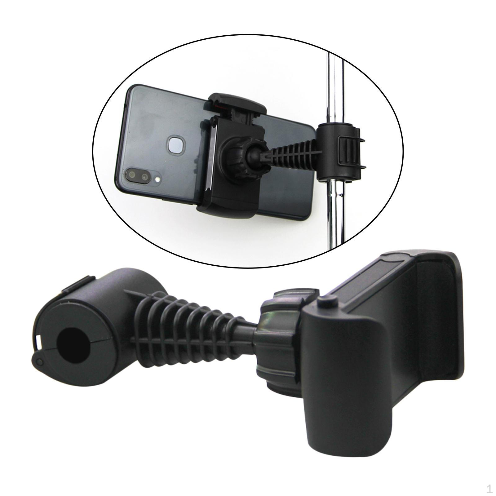 Регулируемый держатель для телефона на гольф-клюшку для тренировки свинга - Простая установка, вращение по градусам Black