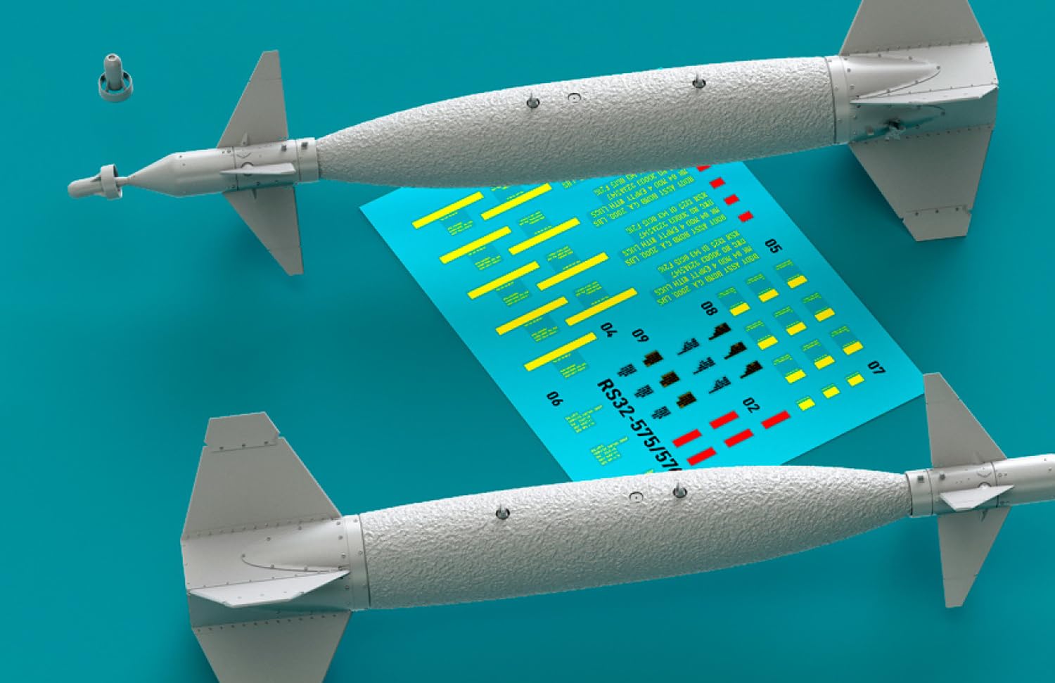 

Reskit Paveway I with Fins Plastic Model Kit Parts 1/32 GBU-10 BSU-37/B & BSU-3A/B (2-Piece Set) (Navy Version) RSK32-0576 (Airplane)