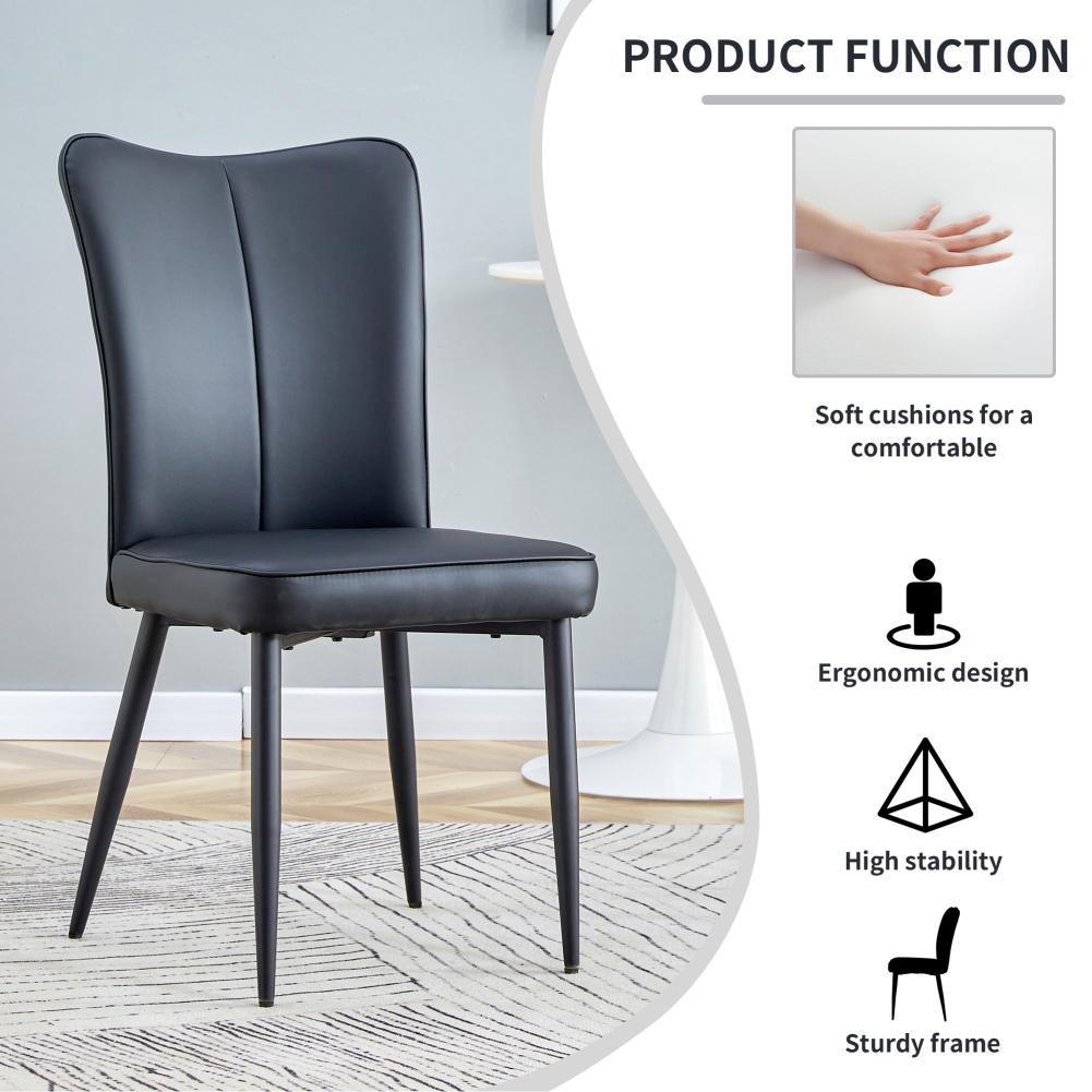 US STOCK Kitchen Dining Room Chairs Set Of 2 Simple Upholstered Side Chair With Backrest For Home Kitchen Living Room
