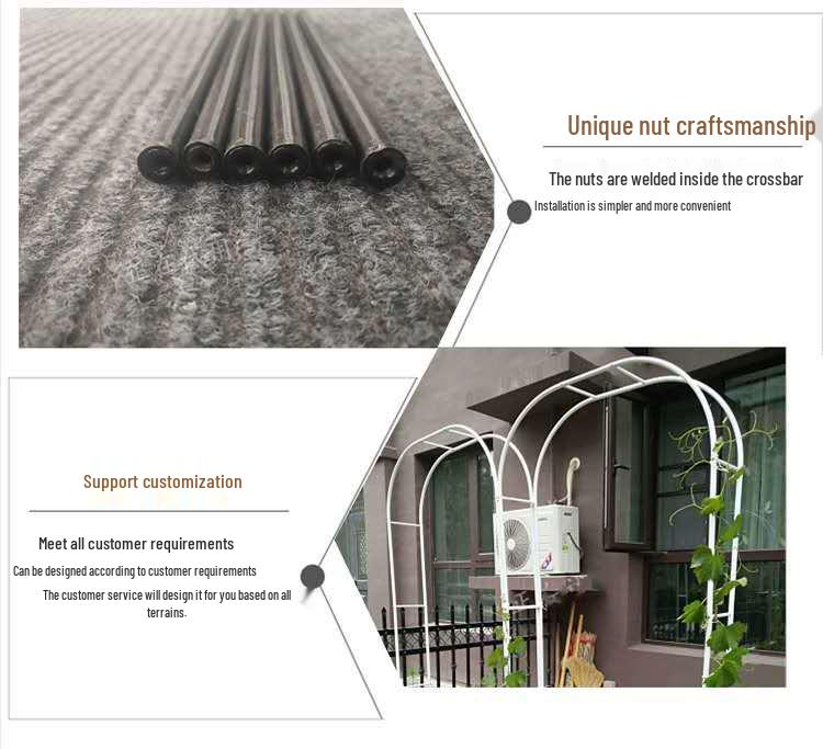 Rust-Proof Arch Trellis: Reinforced Climbing Vine Stand for Indoor/Outdoor Gardens and Courtyards.