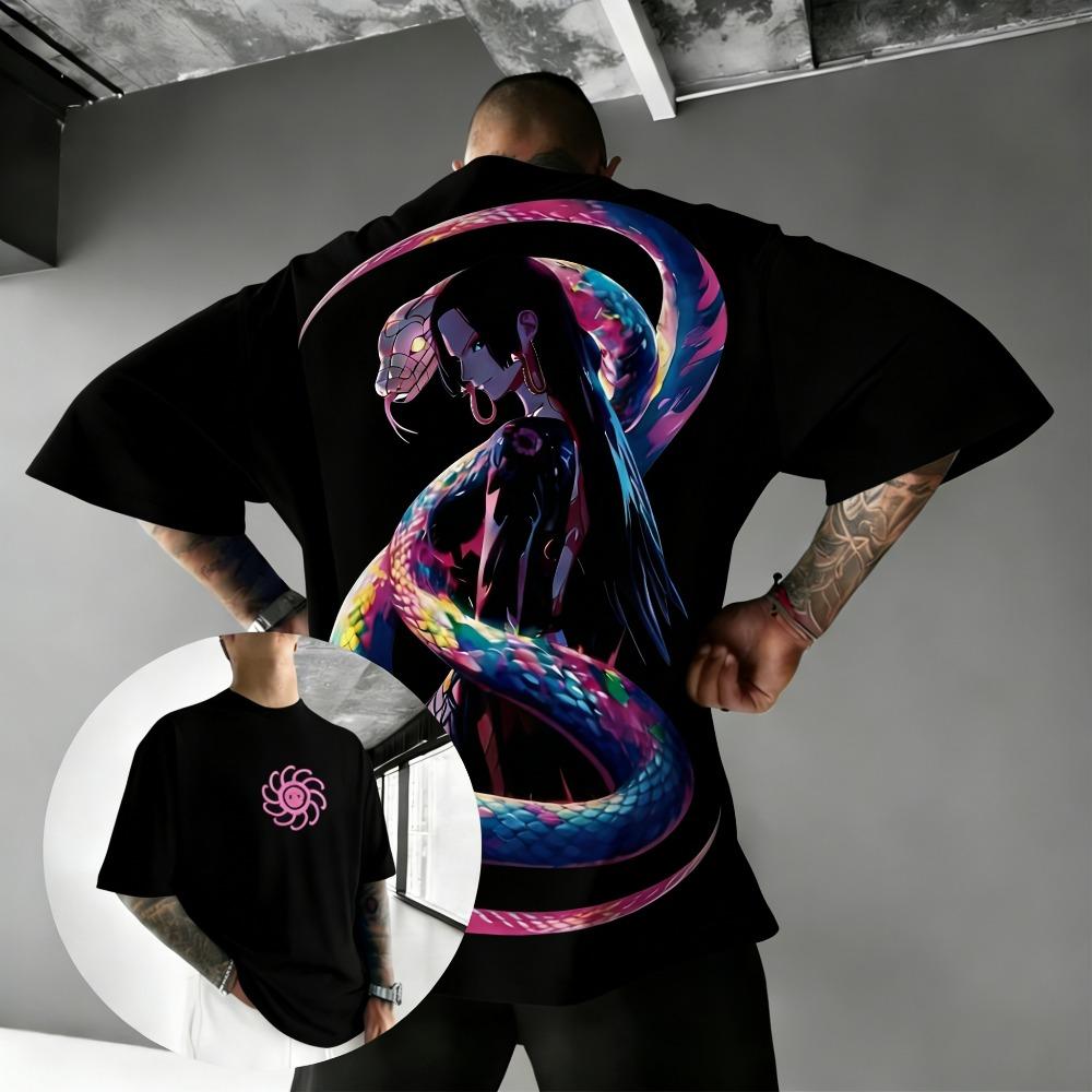 Summer anime printed loose casual short sleeved top 2XS