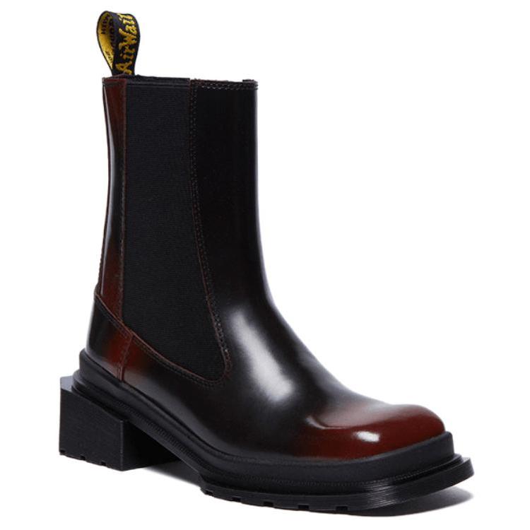 Dr. Martens Leather Minimalist Fashion Chelsea Boots Women boots Black Red 32071770