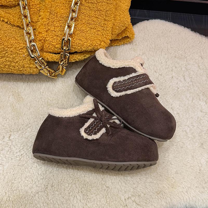 

Women s soft elastic thick sole winter a foot stirrup fur one warm cold padded snow boots non-slip wear casual sports cotton boots 40