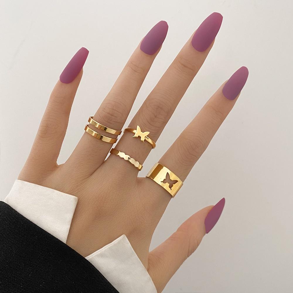 Personalizovaný zlatý strieborný prsteň Súprava motýľových srdiečok s hadím otočným prsteňom ako šperky